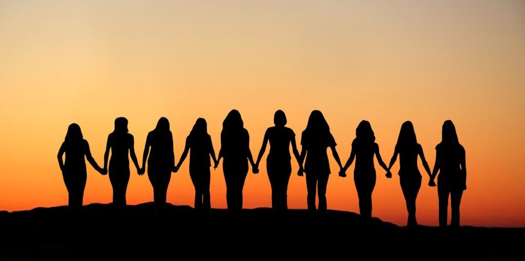 Woman friendship silhouette.